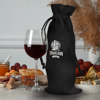 Jute Wine Drawstring Bag