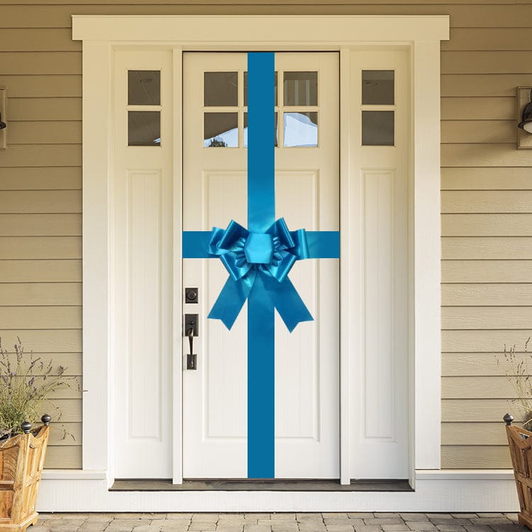 Satin Settlement Door Bow- Bright Blue