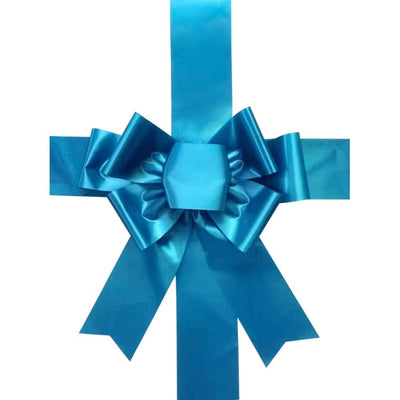 Satin Settlement Door Bow- Bright Blue