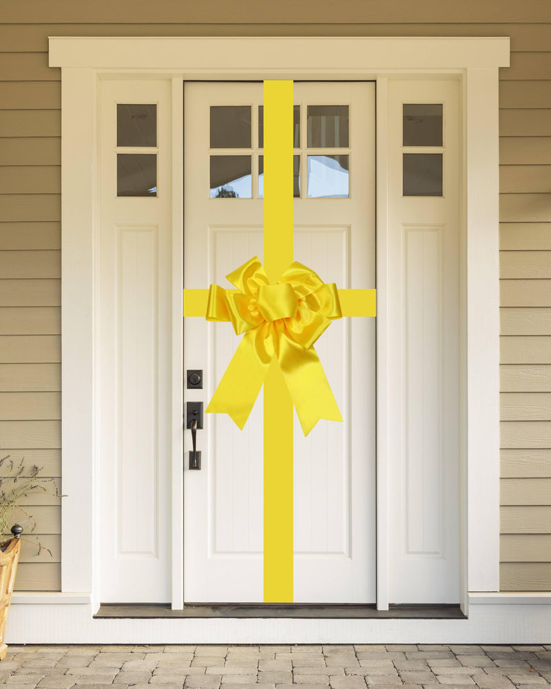 Satin Settlement Door Bow- Yellow